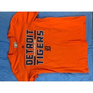 Majestic Detroit Tigers Established 1901 Orange T Shirt Women's Medium